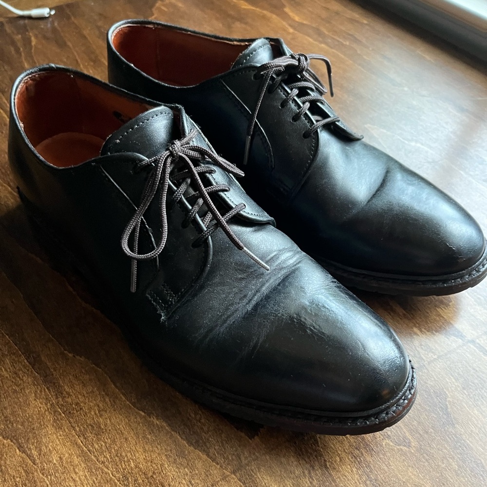 Allen Edmonds Black Hills plain toe blucher, 8E